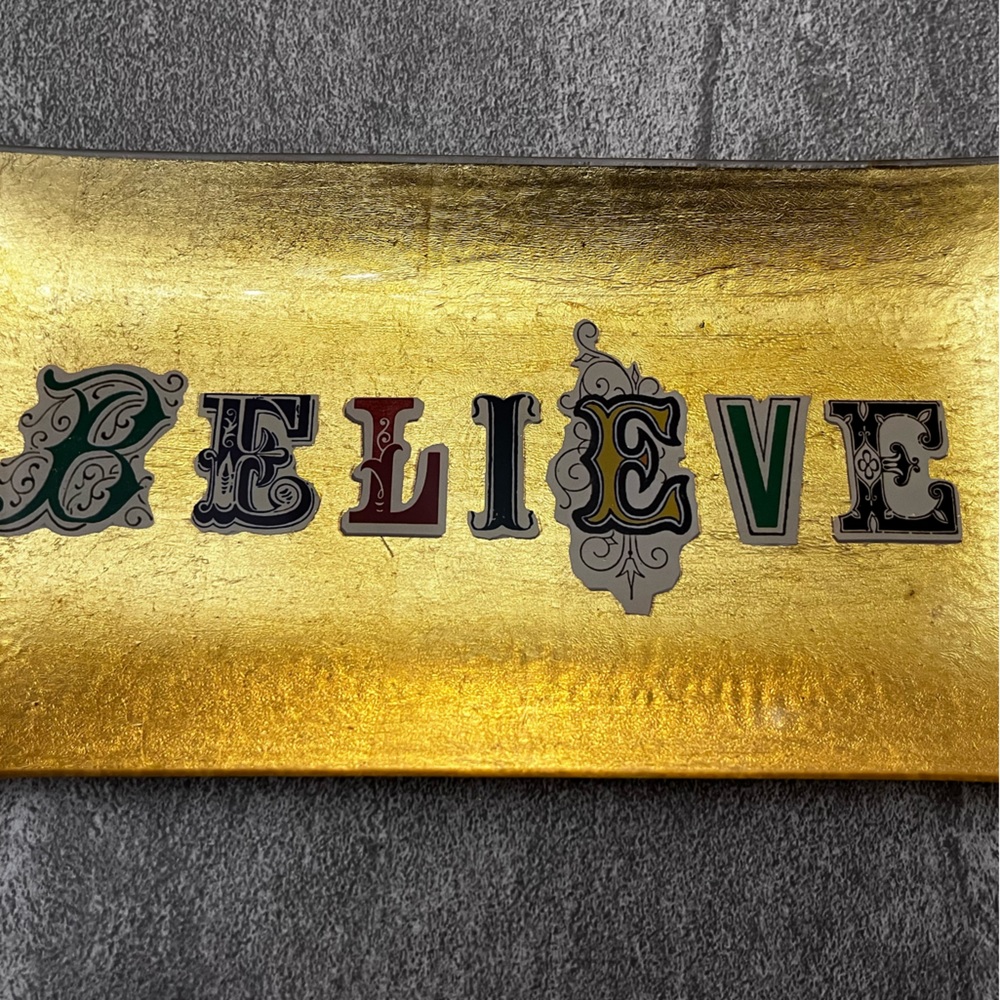 Fringe Gold Belive Glass Tray